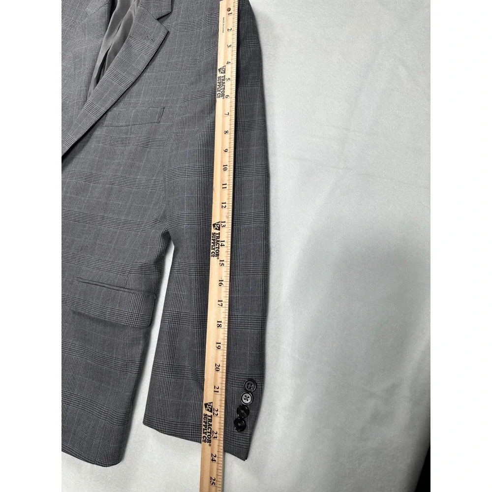 Ralph Lauren Men's Gray Plaid Two‎ Button Blazer Sport Coat Jacket